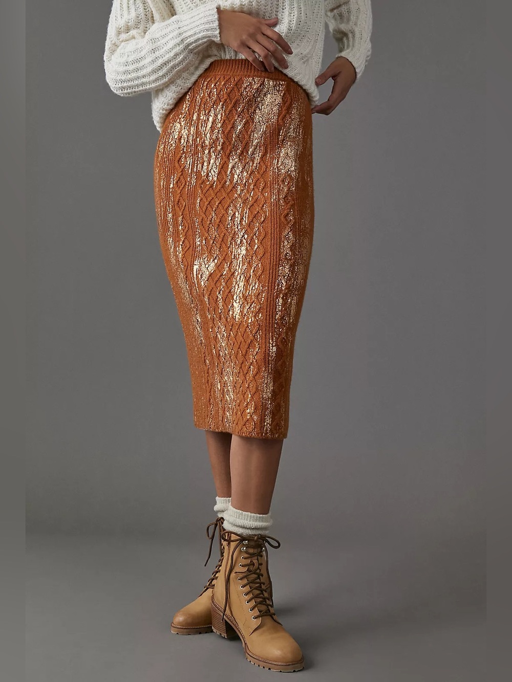 Anthropologie | Rue Shimmer Sweater Midi
Skirt - Wool Alpaca Blend -Festive NWOT